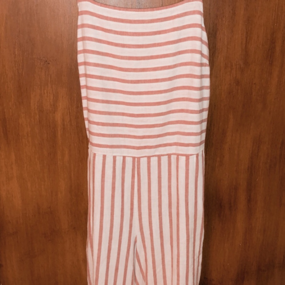 Long striped pants romper